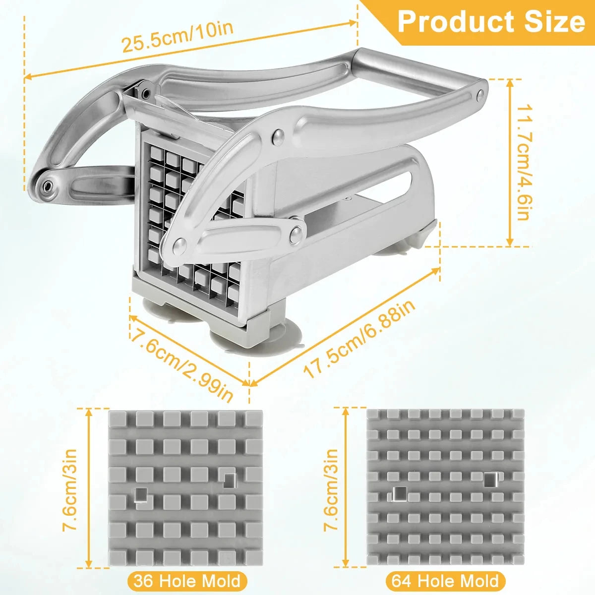Stainless Steel Manual Potato Cutter French Fries Slicer