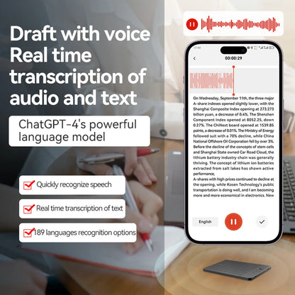 ChatGPT-4 AI Notetaking Device Transcribe & Translation  Recorder