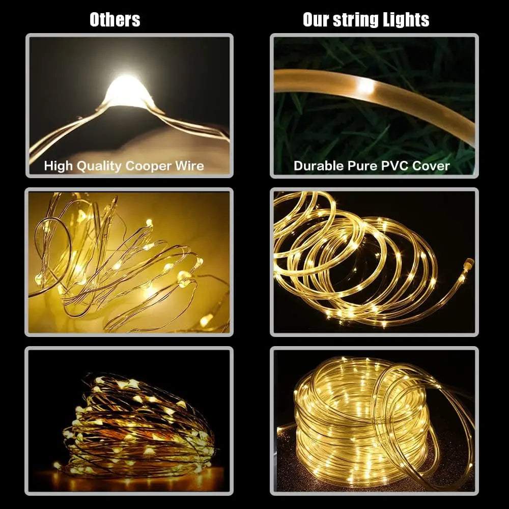 300LED Solar Rope Strip Light Outdoor Waterproof Fairy Light