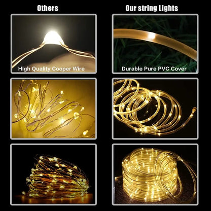 300LED Solar Rope Strip Light Outdoor Waterproof Fairy Light