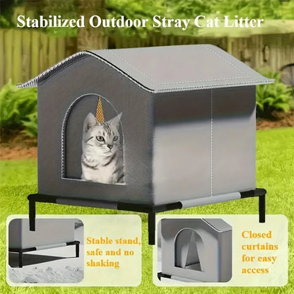 Stray Cat Houses with Mat Waterproof Summer Cool