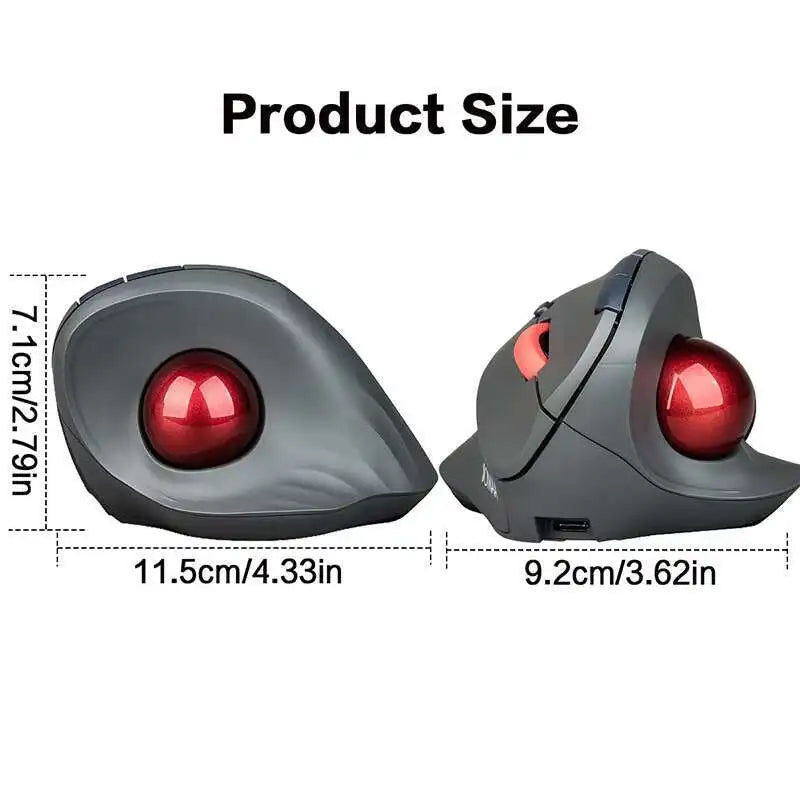 Wireless Trackball Ergonomic Mouse Rechargeable