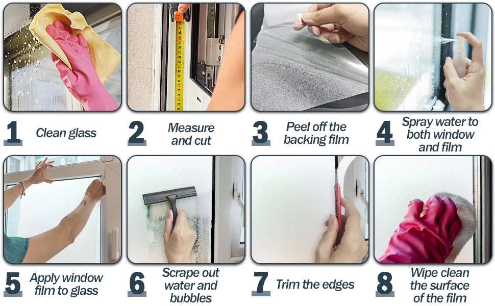 Frosted Window Privacy Film Heat Control UV Blocking