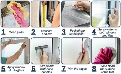 Frosted Window Privacy Film Heat Control UV Blocking