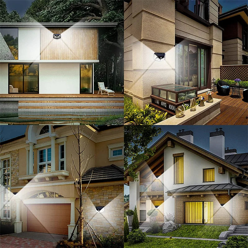 Solar Lights Outdoor 100 LED Wall Lamp Motion Sensor Lights