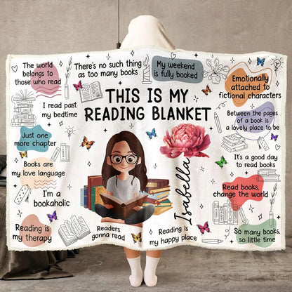 Personalized Wearable Hooded Blanket, Book Lovers Gifts