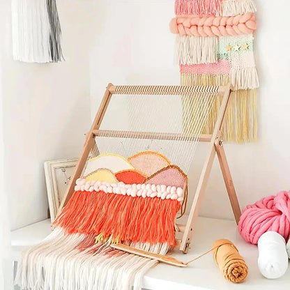 Wood DIY Weaving & Knitting Loom Machine, Wooden Frame