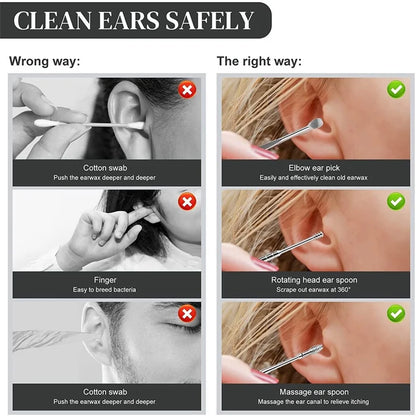 Stainless Steel Ear Cleaner Portable Ear Spoons Spiral