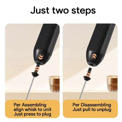 HOT  Electric Milk Frother + Egg Beater Wireless Type-C Charging