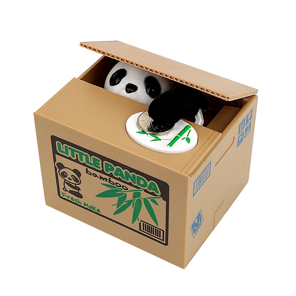 Cute Automated Panda Cat Steal Coin Bank Money Saving Box