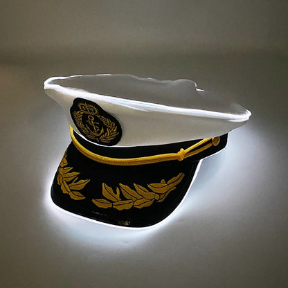 Halloween LED Black Pirate Hat For Adult Pirate Theme Party