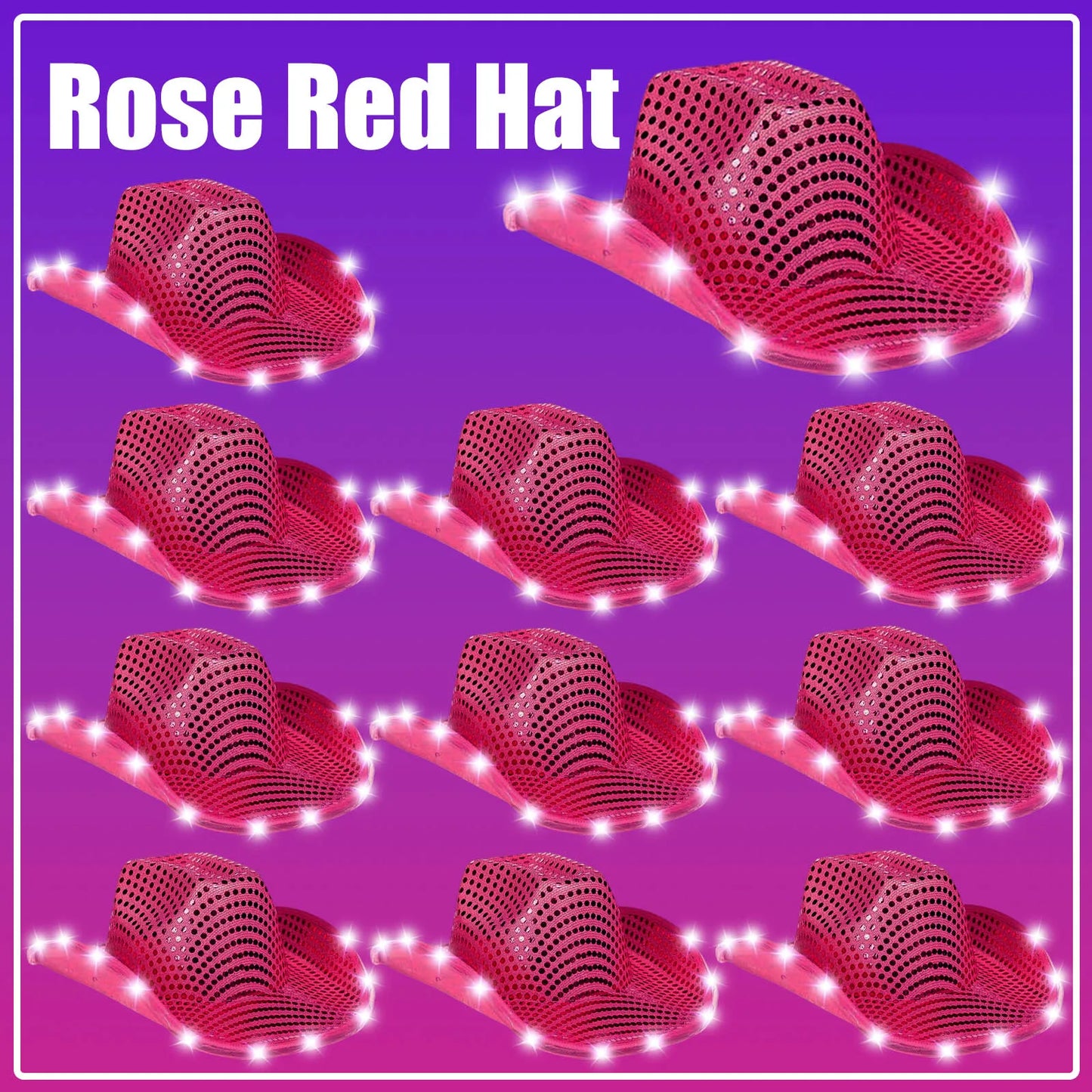LED Cowboy Hats Wedding Hats Bulk Light up Cowboy Hats