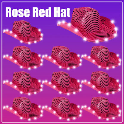 LED Cowboy Hats Wedding Hats Bulk Light up Cowboy Hats