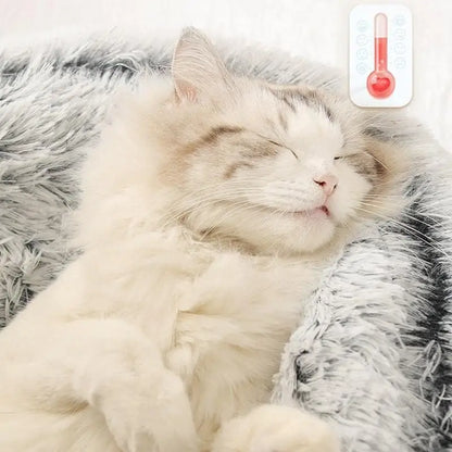 Soft Plush Pet Bed with Cover Round Cat Bed Mattress