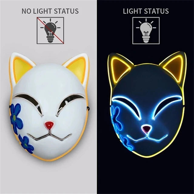 Halloween Neon Mask Cosplay Japanese Anime Neon LED
