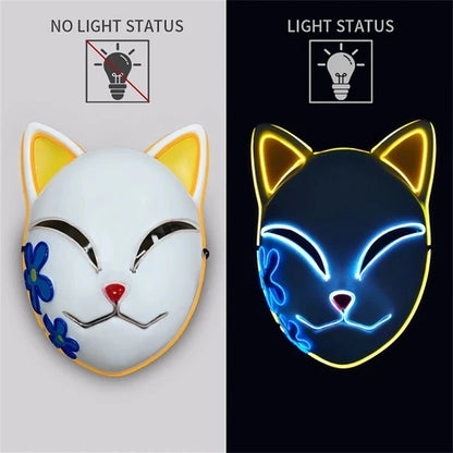 Halloween Neon Mask Cosplay Japanese Anime Neon LED