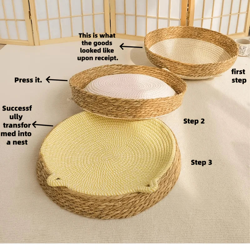 Suitable for Small to Medium Cats, 2-In-1 Round Cat Scratching