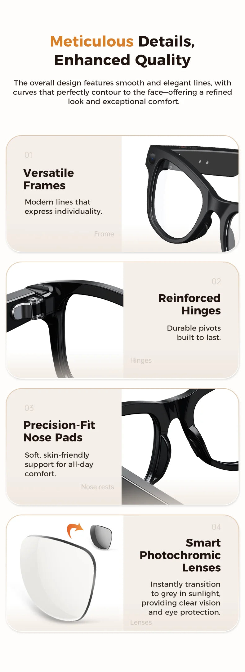 World Premiere Smart AI Glasses 4K HD 800W Pixel Camera