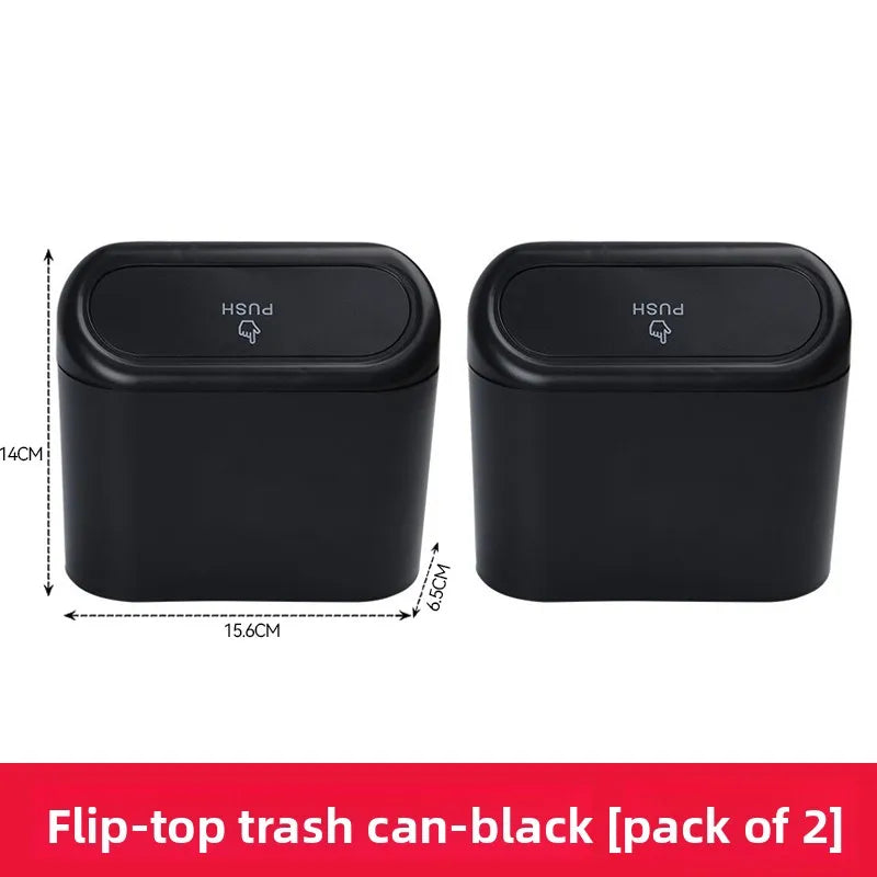 Car Trash Bin Kit Black Square Pressing With Lid