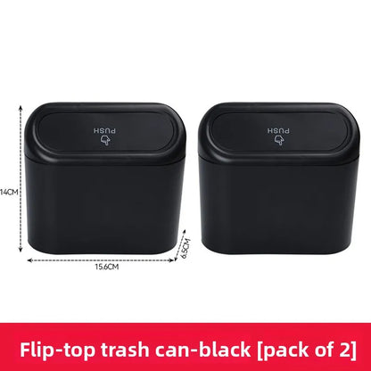 Car Trash Bin Kit Black Square Pressing With Lid