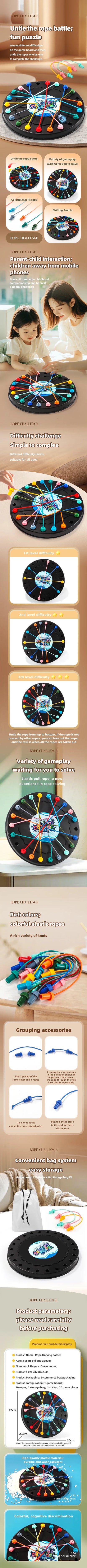 Rope Unraveling Challenge A Board Game for Kids