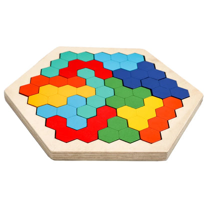 1 Set Wooden Blocks Puzzle Brain Teasers Toy Tangram