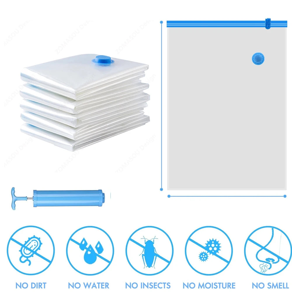 Reusable Vacuum Storage Sealing Bags with Hand Pump