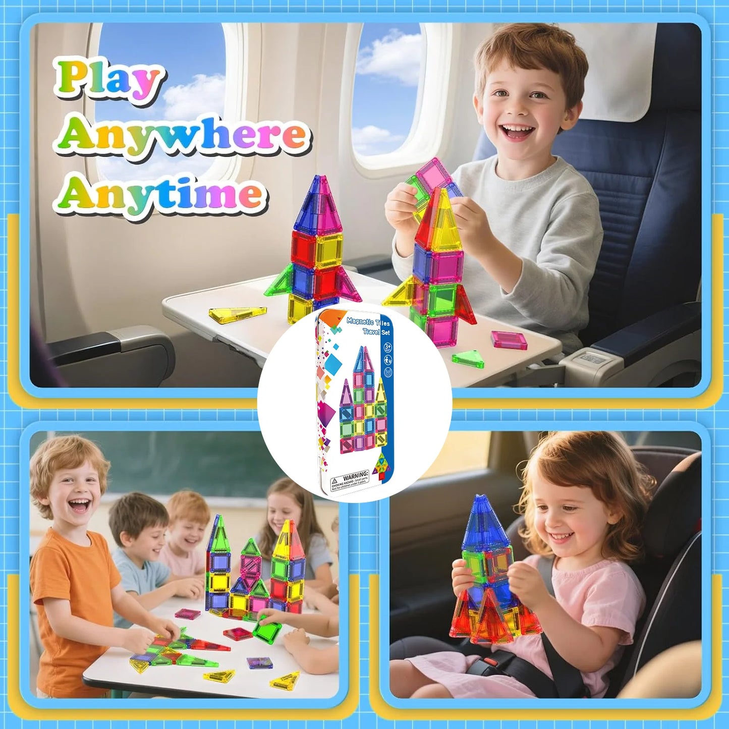 Mini Magnetic Building Blocks Set with Storage Box