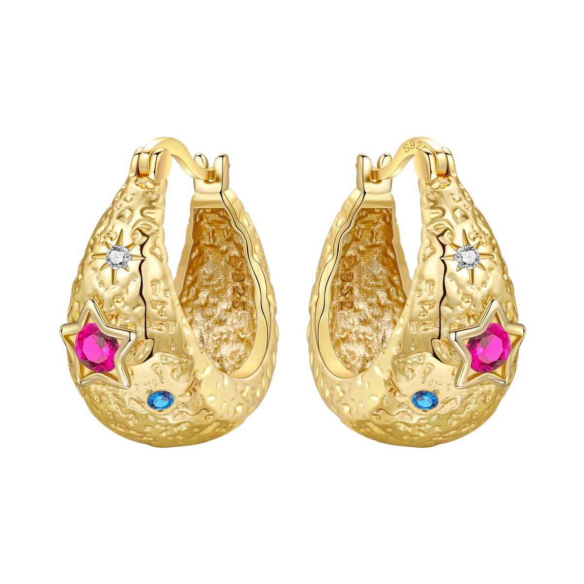 New 925 Sterling Silver 18K Gold Plated Cherry Blossom Butterfly