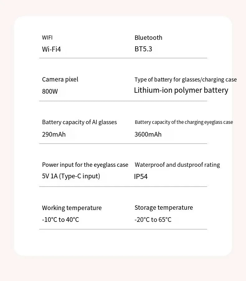 HOMEFISH M02 AI Smart Glasses with 4K Camera Bluetooth