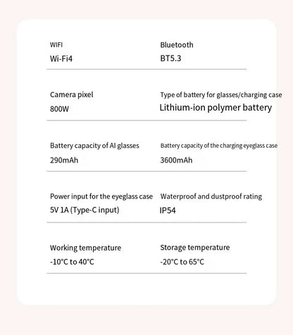 HOMEFISH M02 AI Smart Glasses with 4K Camera Bluetooth