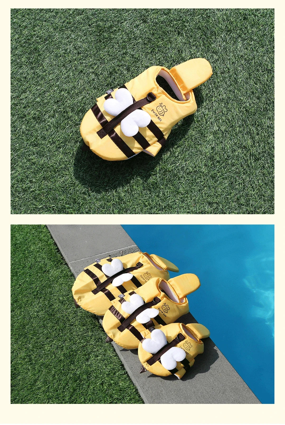 Summer Little Bee Dog Swimsuit Waterproof Puppy Life Jacket