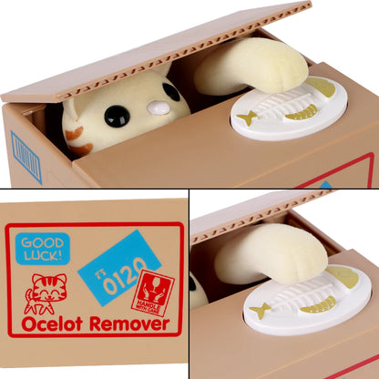 Cute Automated Panda Cat Steal Coin Bank Money Saving Box