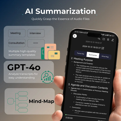 AI Voice Recorder transcription, Translation, Summary