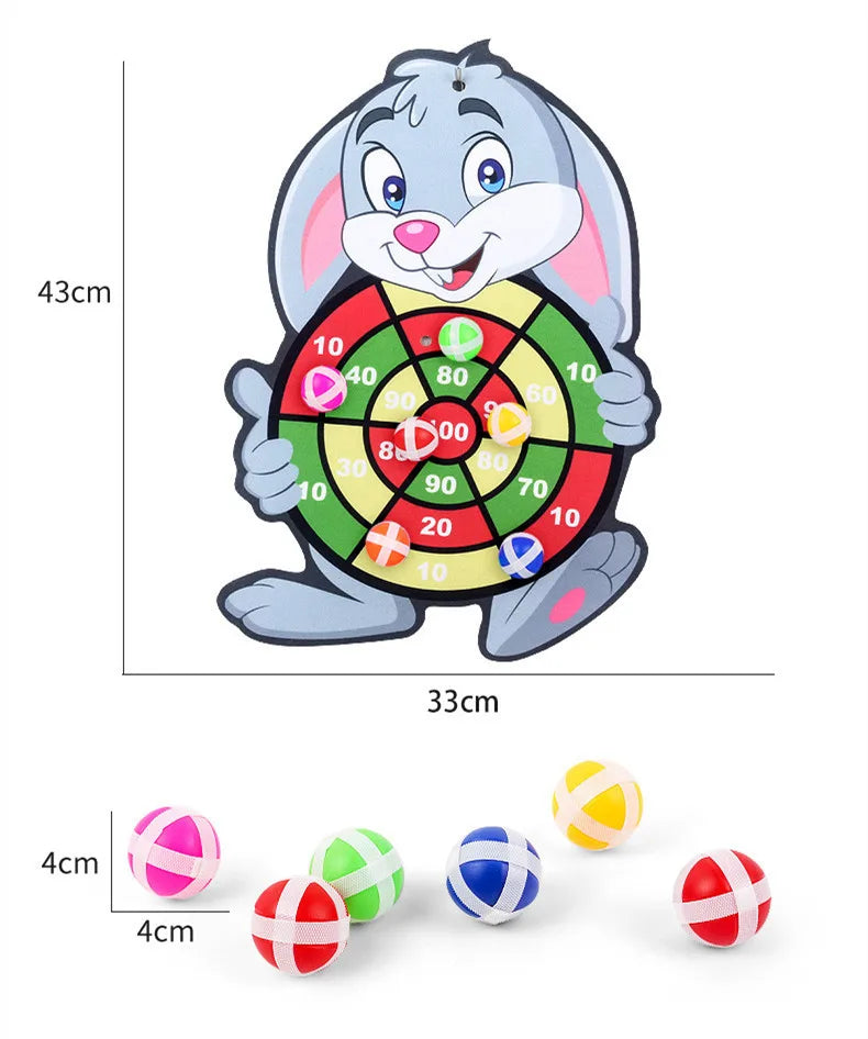 Child Montessori Toys Cartoon Animal Dart Board Sticky Ball