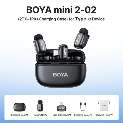 BOYA Mini 2 Wireless Lavalier Microphone AI Noise Reduction