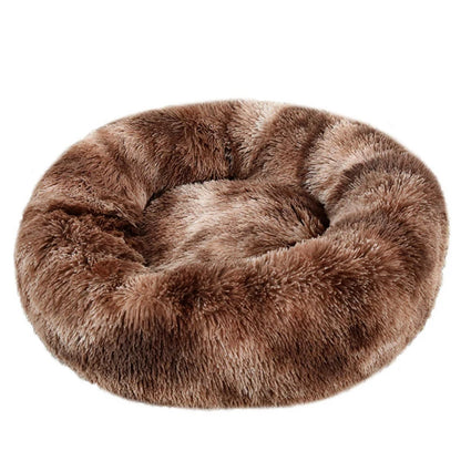 Round Pet Bed for Large Donut Long Plush Bed