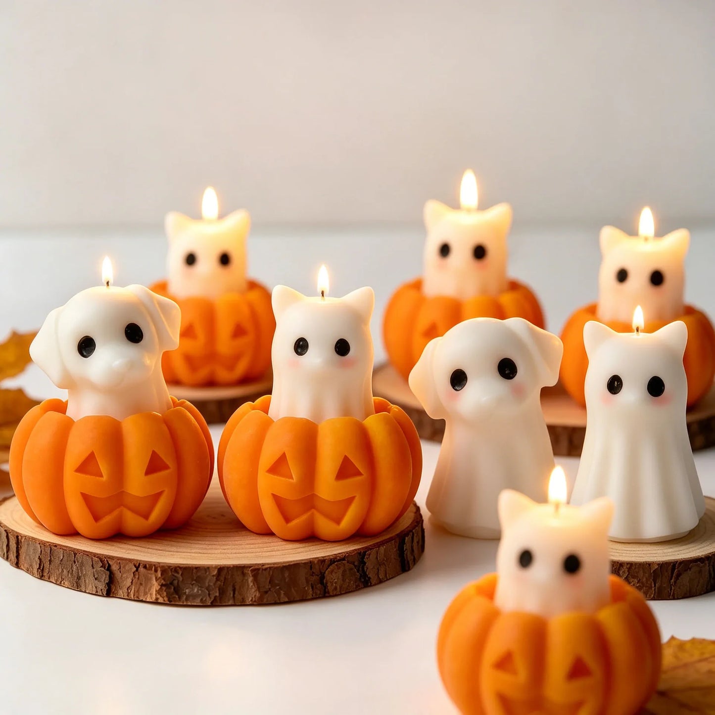 DIY Halloween Candle Spook Puppy Cat Silicone Mold