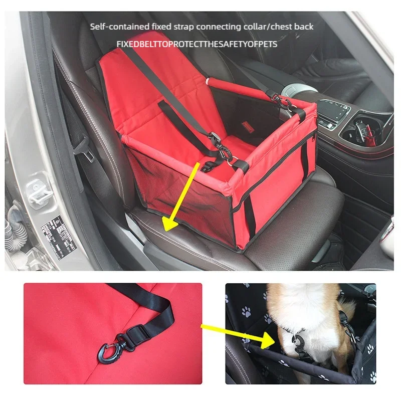 Dog Car Seat Cover Foldable Hammock Pet Harness Cat Bag Basket Stable