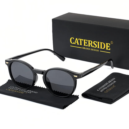 Retro Polarized Round Sunglasses Men TR90 / Acetate Vintage
