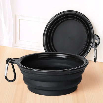 Collapsible Pet Silicone Dog Food Water Bowl Outdoor
