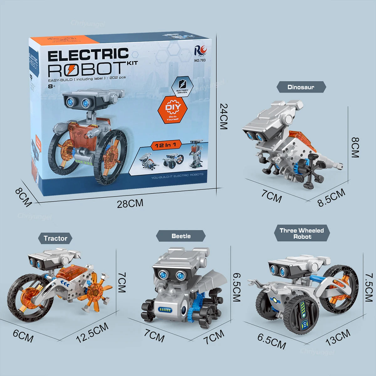 12-in-1 STEM Robot Building Kit Toys DIY Engineering Construction