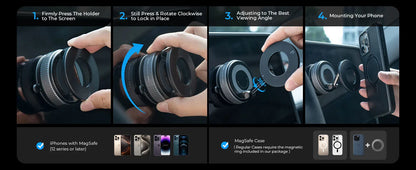 Magnetic Suction Cup Phone Mount for Magsafe 360° Adjustable