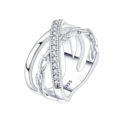 925 Sterling Silver Three-Ring Stackable Ring for Women