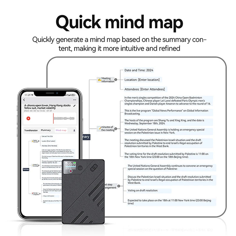 AI Voice Recorder ChatGPT APP Control Audio Mind Map