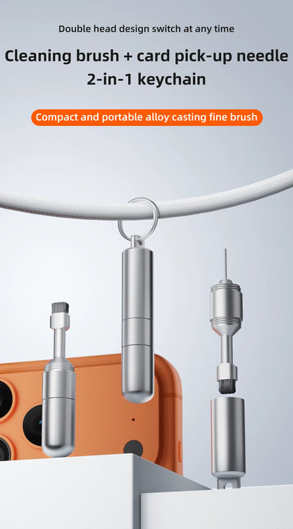 2 in 1 SIM Card Tray Removal Tool Portable Mini Keychain