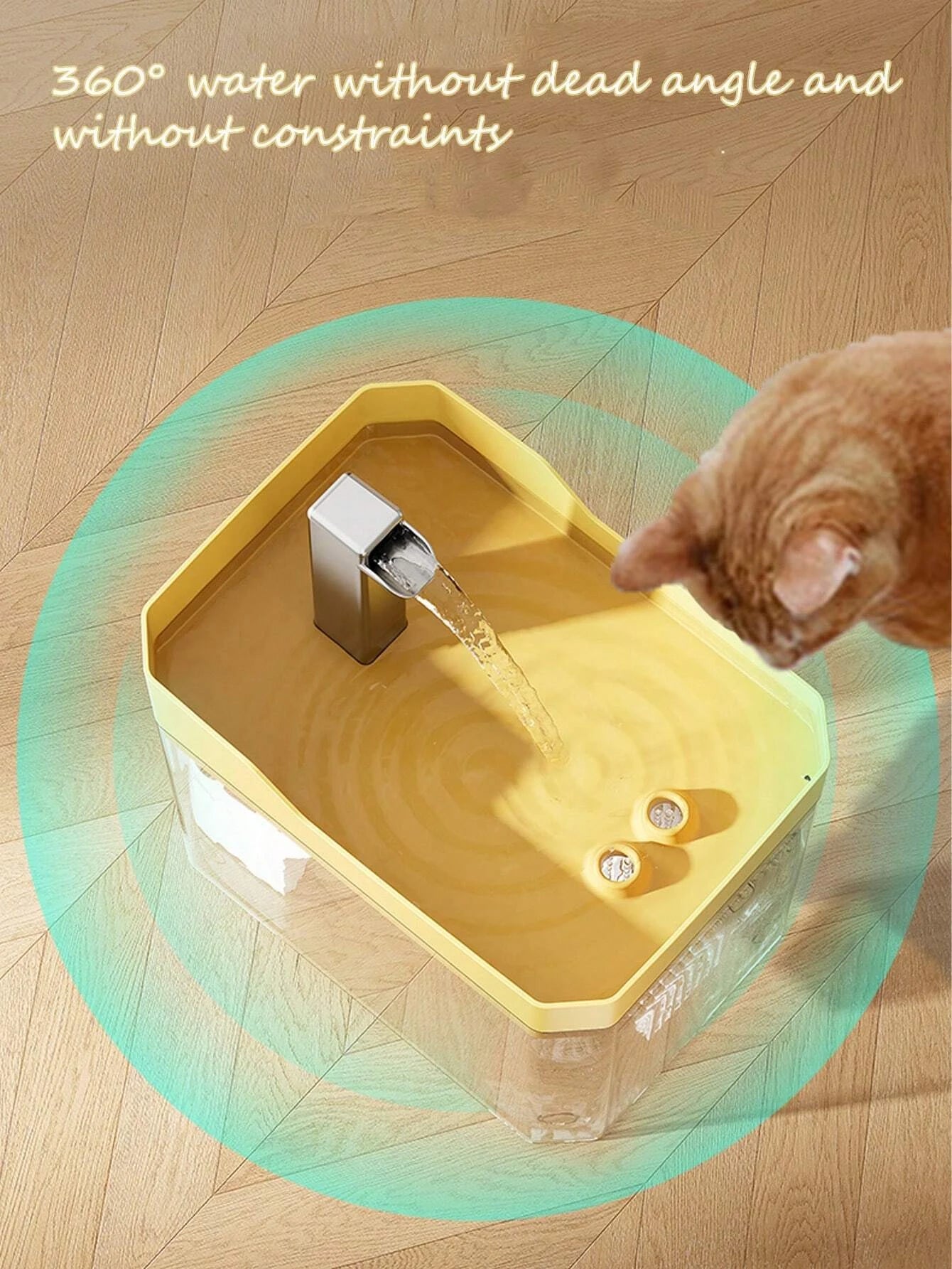 Cat Water Fountain Auto Filter Transparent Cat Drinker