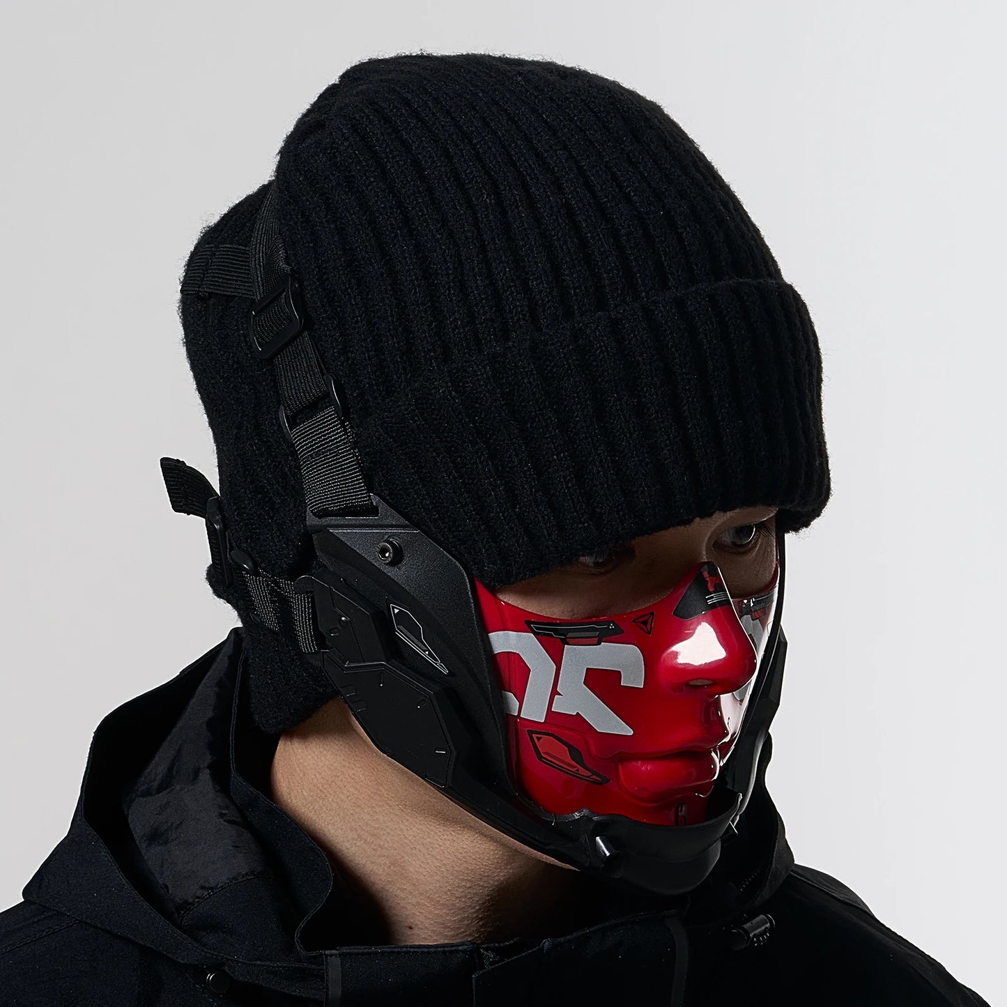 Cyberpunk Half Face Mask Mecha Style Halloween