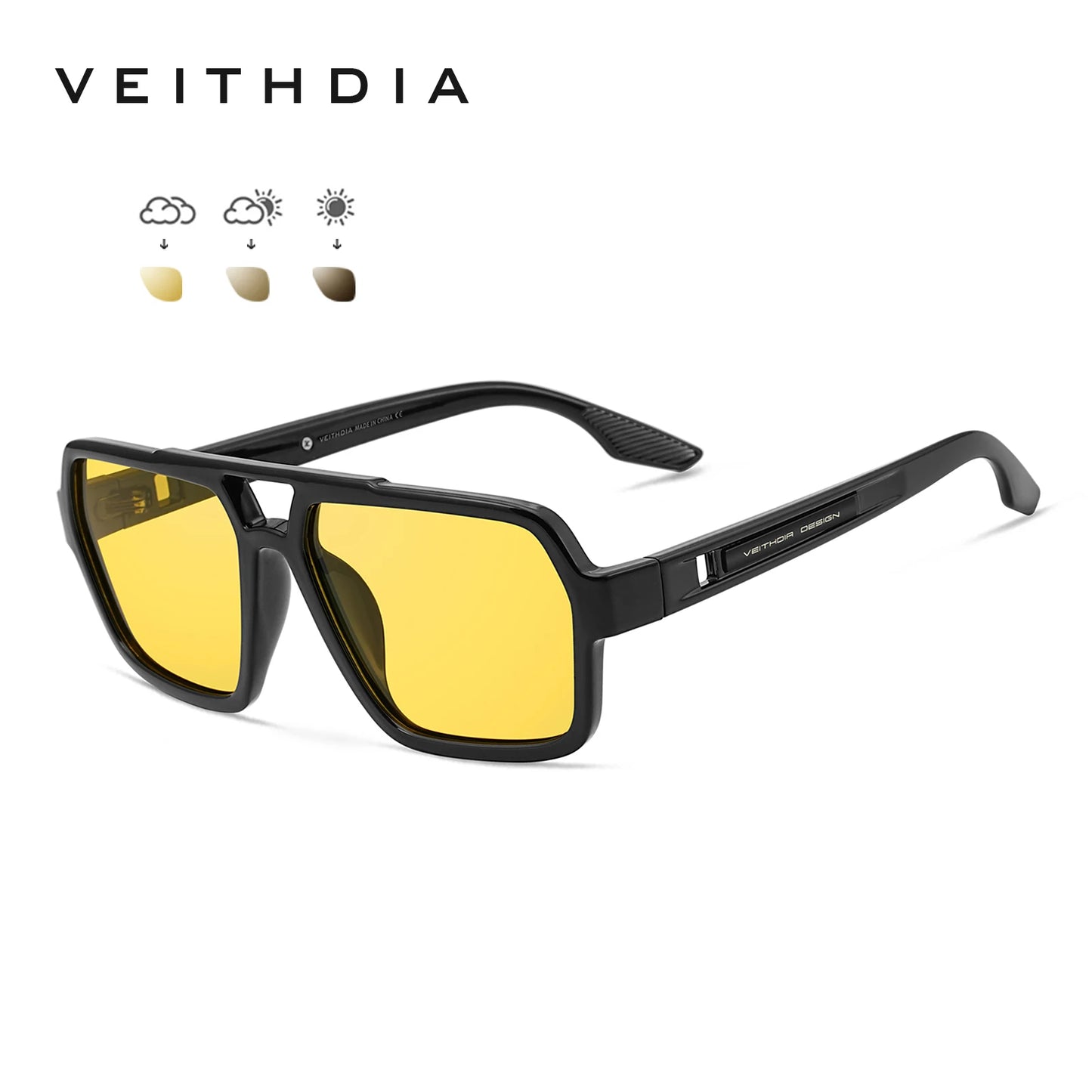 New Arrival Square Sunglasses TR90 Frame Glasses Photochromic