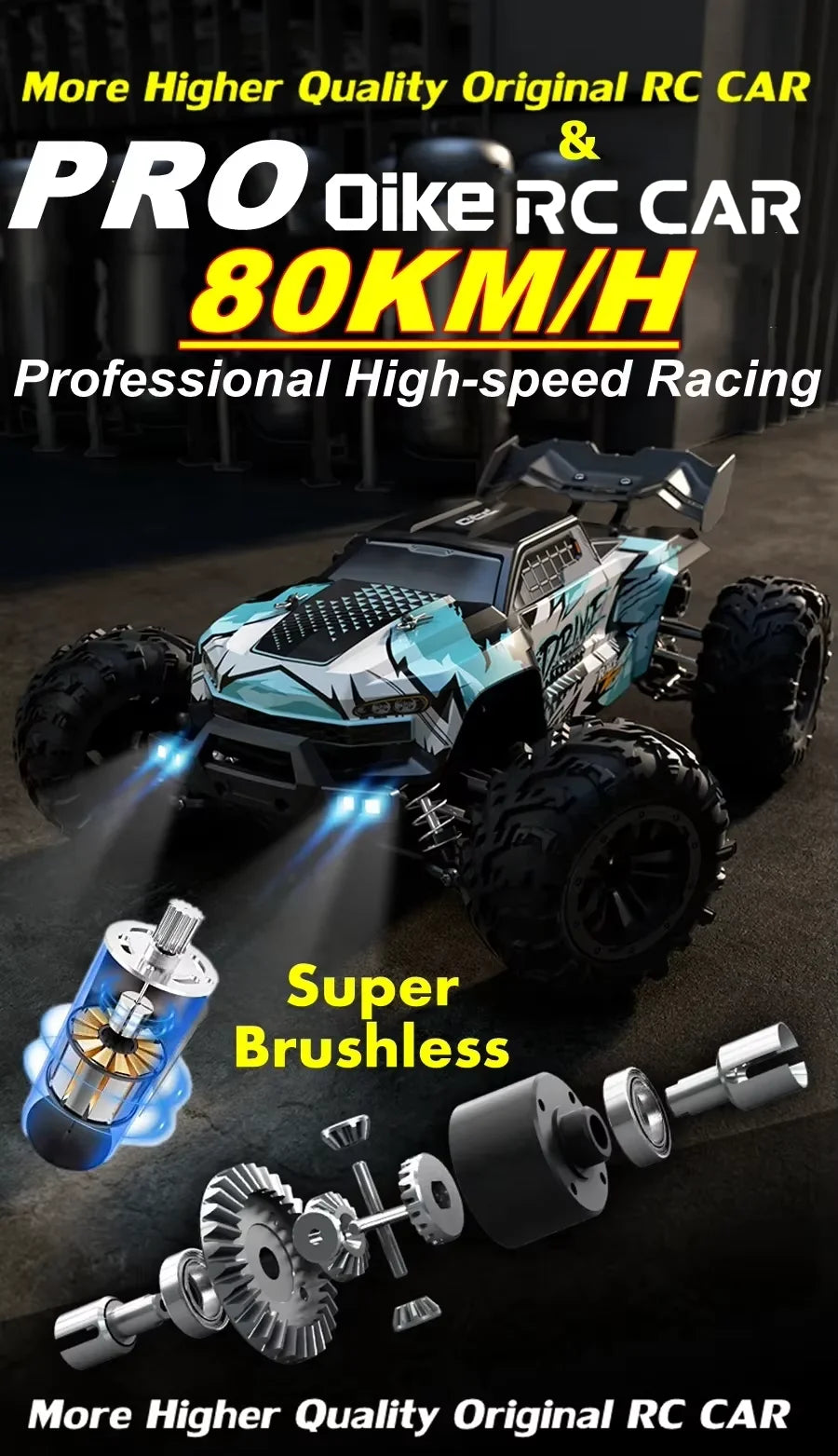 Super Brushless 50KM/H Brushed RC Car Off Road Buggy Toy